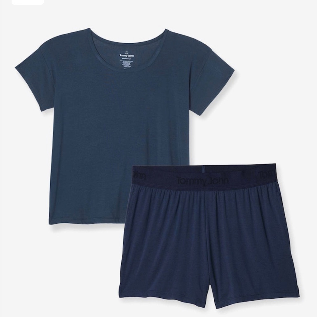 Tommy John Pajama Set W/Pants, Shorts & Shirt, Size L